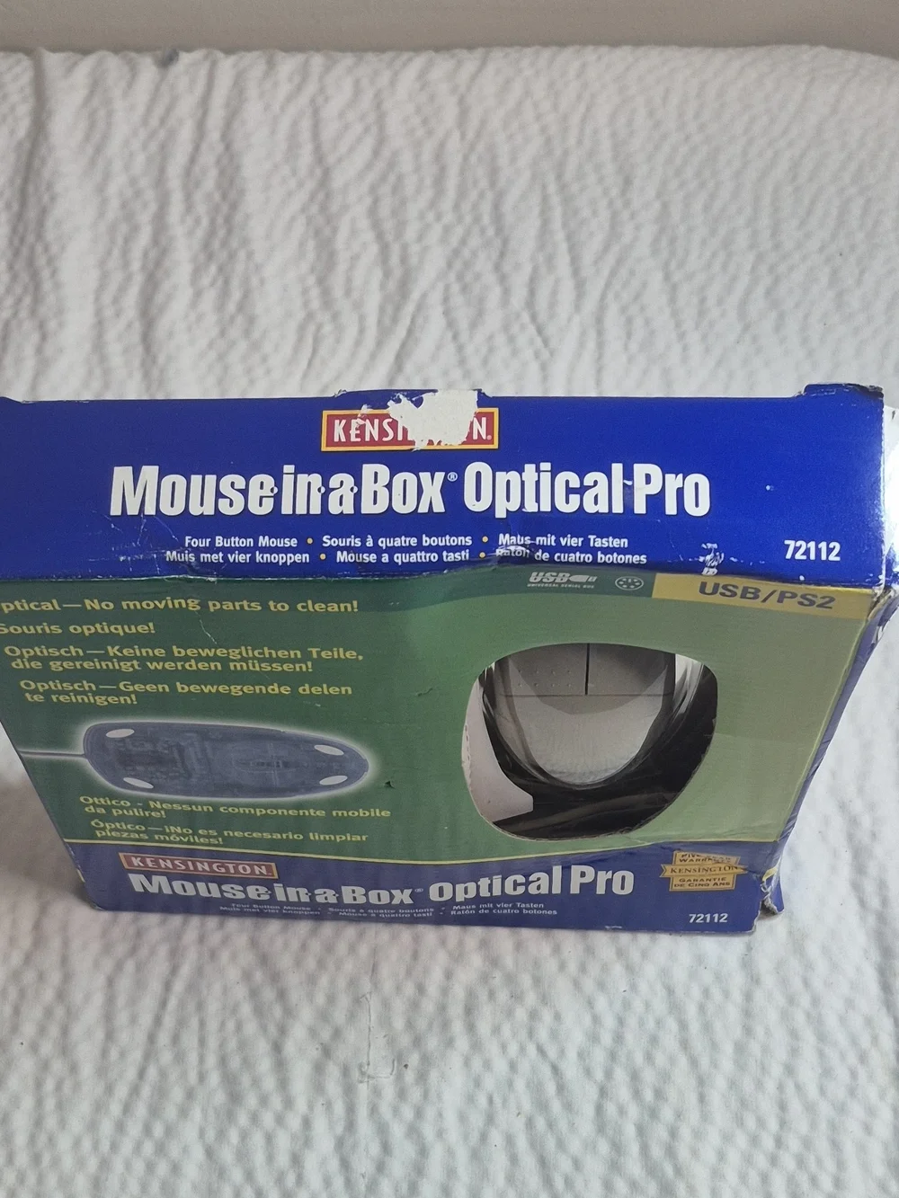 Kensington Mouse-in-a-Box Optical Pro Wired Mouse - White